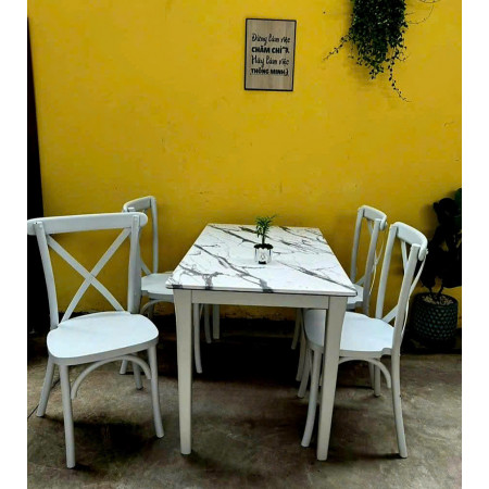 Bistro 02 : Bàn Ăn 1m2 - Vân Đá Cẩm Thạch